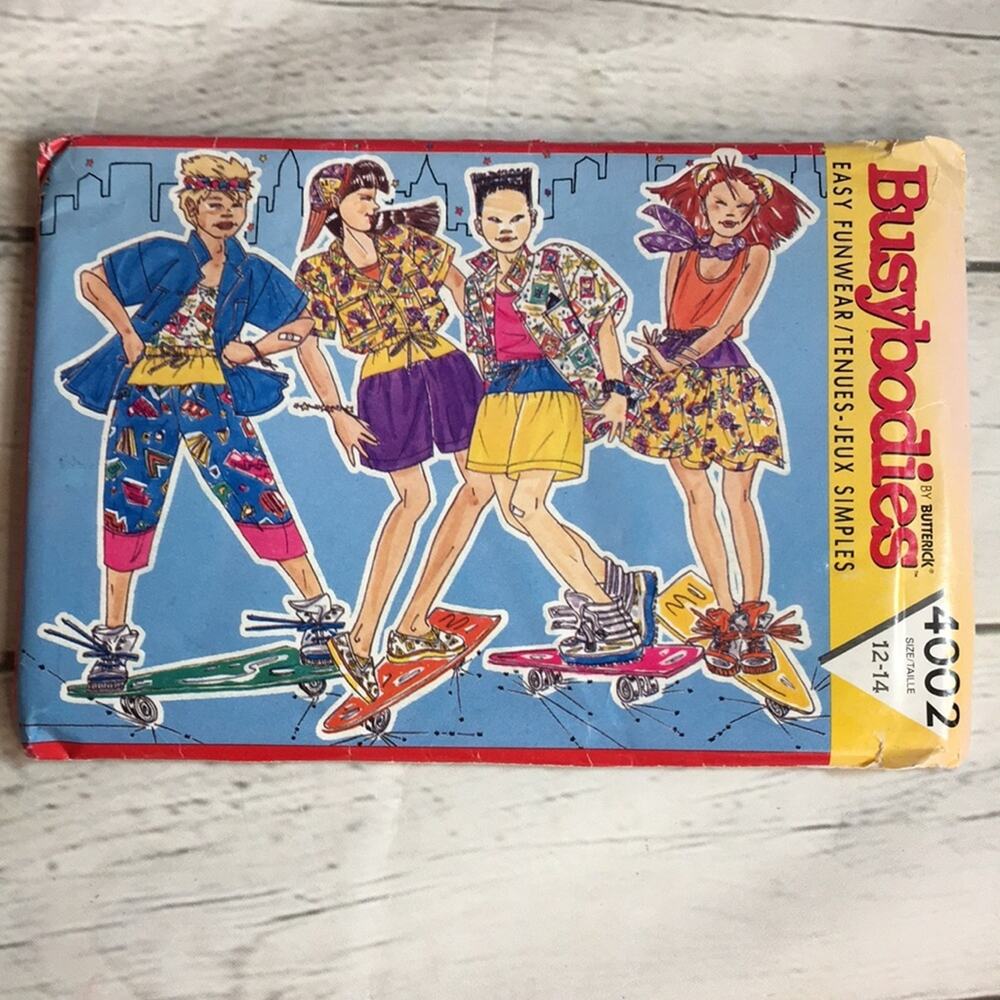 Vintage‎ 1989 Busybodies by Butterick Sewing Pattern 4002 Girl's/Boy's